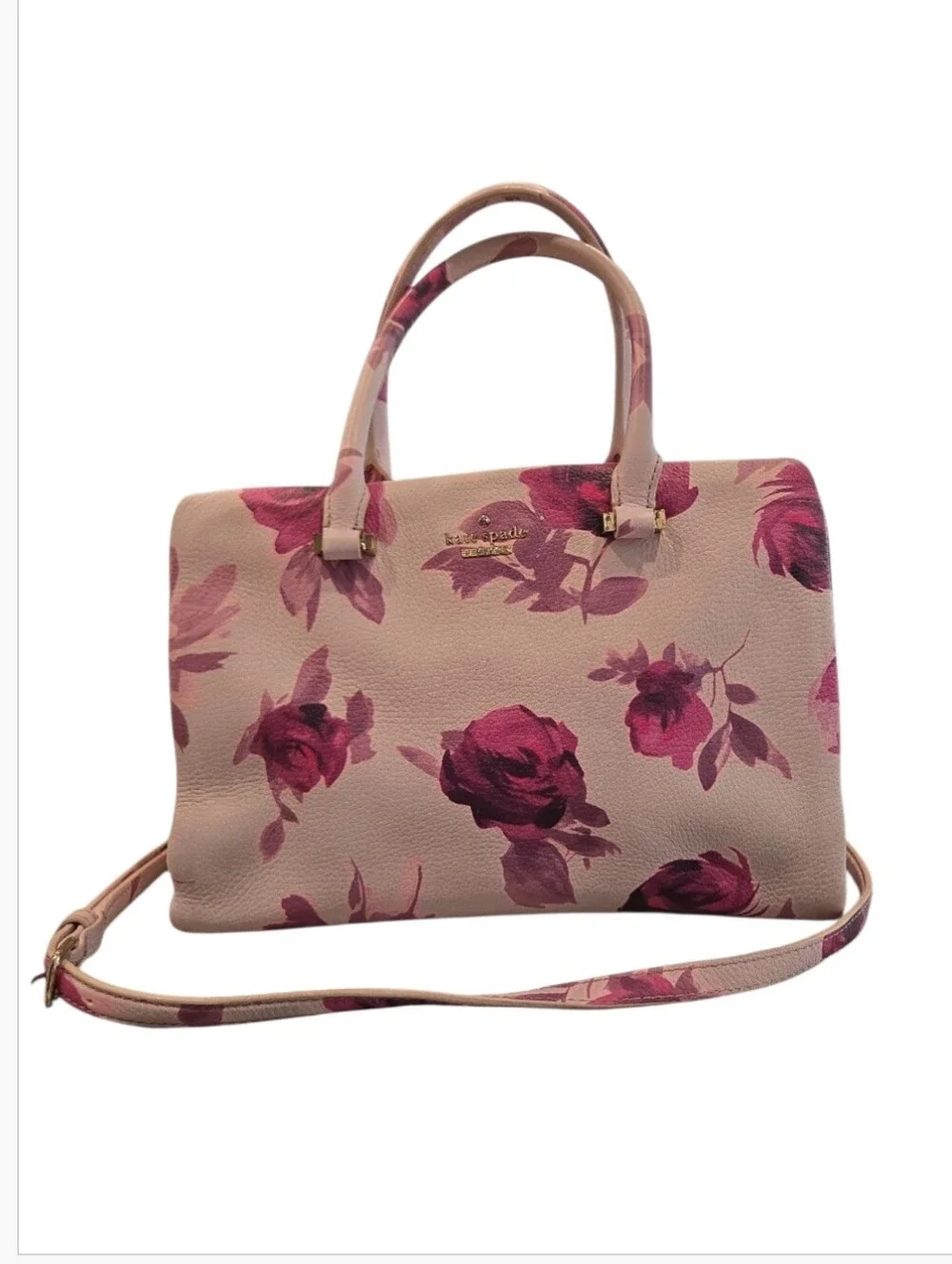 KATE SPADE NEW YORK EMERSON PLACE ROSES OLIVERA SATCHEL/ CROSSBODY PURSE.